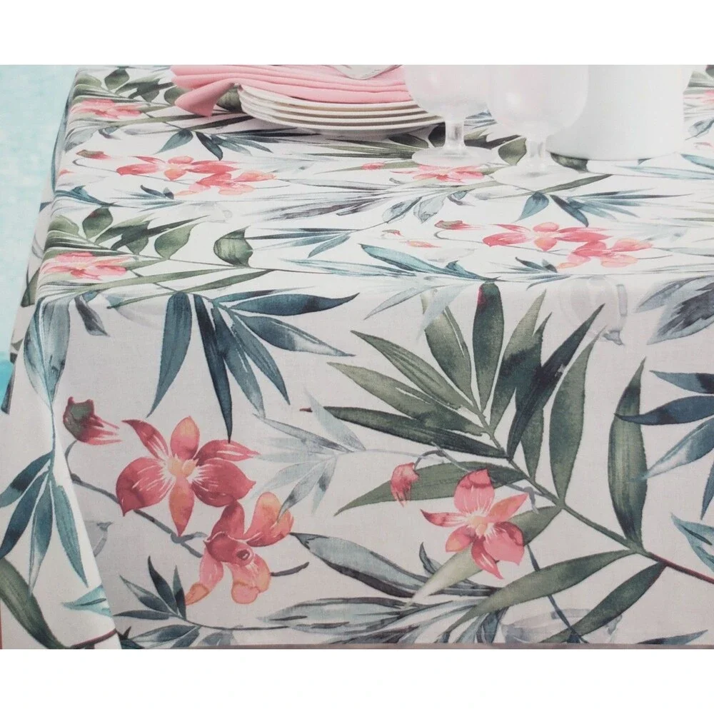 Textured Printed Fabric Tablecloth 60